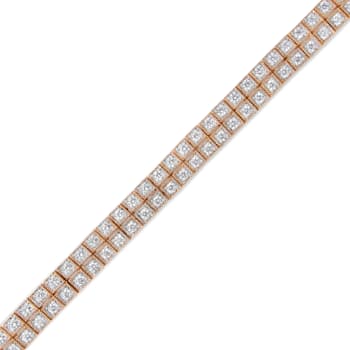 3.00ctw White Lab-Grown Diamond Two Row 14K Rose Gold Tennis Bracelet
