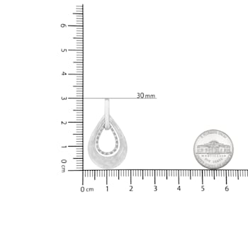 .925 Sterling Silver Prong-Set Diamond Accent Fashion Double Drop Design
18" Pendant Necklace