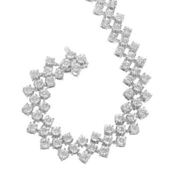 Sterling Silver 1.0ctw Miracle-Set Round Diamond "Zig Zag"
Link Bracelet