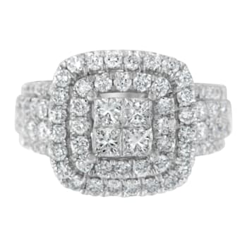 14K White Gold Round and Princess Diamond Ring (2 1/4ctw, H-I Color,
SI1-SI2 Clarity)