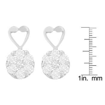 14K White Gold 1 1/4ctw Round Cut Diamond Earrings