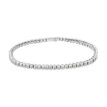 Sterling Silver 1/2ct TDW Diamond Tennis Bracelet (I-J, I3-Promo) - 7"