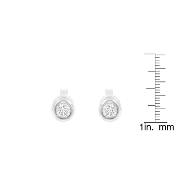 10K White Gold 1/4ctw Round Brilliant-Cut Near Colorless Diamond
Bezel-Set Stud Earrings