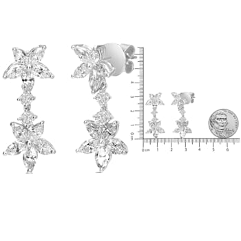 18k White Gold 6.0 Cttw Marquise Diamond Floral Dangle Drop Earrings
(E-F Color, VS1-VS2 Clarity)