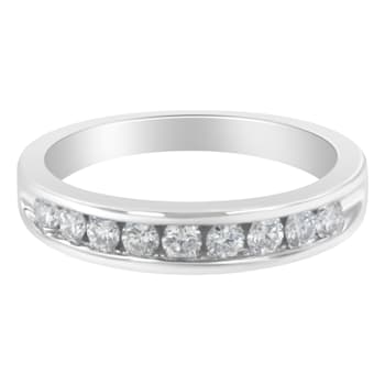 18K White Gold Round-Cut Diamond Ring (1/2ctw, H-I Color, SI2-I1 Clarity)
