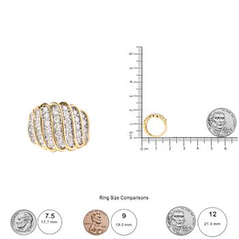 10 Yellow Gold 2.00ctw Diamond Multi Row Band Ring (I-J Color, I1-I2 Clarity)