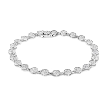 2.00ctw Round White Diamond Sterling SilverTennis Bracelet