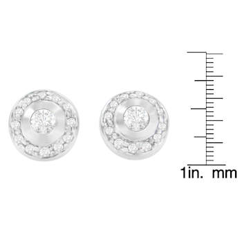 14K White Gold 1/3ctw Round Cut Diamond Earrings