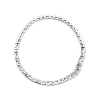 Sterling Silver 1/4ctw Miracle Set Diamond and Bead Link Tennis Bracelet
(I-J Color, I2-I3 Clarity)