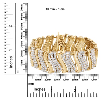 14K Yellow Gold 15.0 Cttw Diamond Chevron Wave 7.25" Inch Link
Bracelet (J-K Color, I1-I2 Clarity)