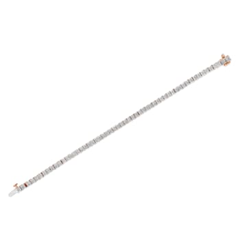 10K Rose Gold Over Sterling Silver 1.0 Ctw Diamond Square Frame Tennis Bracelet