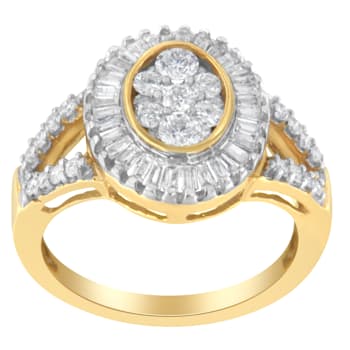 10kt Yellow Gold Diamond Cocktail Ring (1 cttw, H-I Color, SI2-I1 Clarity)