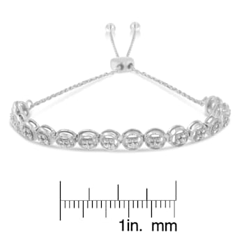 Diamond Accent Sterling Silver Bolo Bracelet