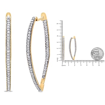 10k Yellow Gold Round Cut Diamond Earrings 1.0ctw