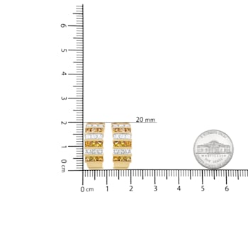 18K Yellow Gold 1 3/4 Cttw Invisible Set Princess Cut Diamond and Yellow
Sapphire Huggie Earrings