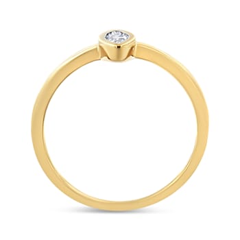 14K Yellow Gold Over Sterling Silver 1/20ctw Miracle Set Diamond Ring
(J-K Color, I1-I2 Clarity)