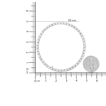 Sterling Silver 4ctw Round-Cut Diamond Open Circle Hoop Necklace (J-K
Color, I1-I2 Clarity)