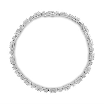 10K White Gold 2.0 Cttw Diamond Square Link Bracelet (J-K Color, I2-I3
Clarity) - Size 7.25"