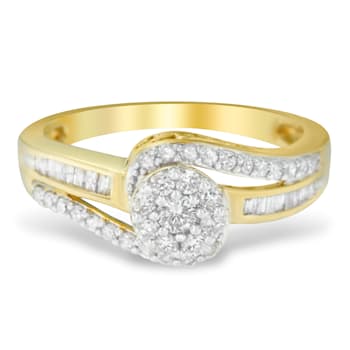 10K Yellow Gold Diamond Cluster Ring (1/2ctw, I-J Color, I2-I3 Clarity)