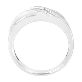10K White Gold 1/10ctw Diamond Men's Three Stone Diamond Wedding Ring
(I-J Color, I1-I2 Clarity)