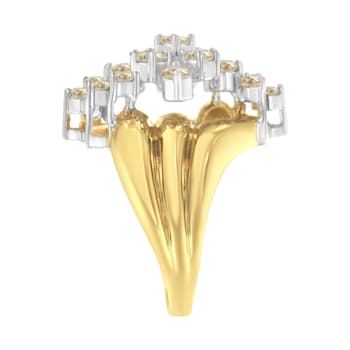10K Yellow Gold Over Sterling Silver Diamond Cocktail Ring (1 1/2 Cttw,
J-K Color, I1-I2 Clarity)