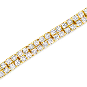 14K Yellow Gold Over Sterling Silver 3.0ctw Diamond Link Bracelet