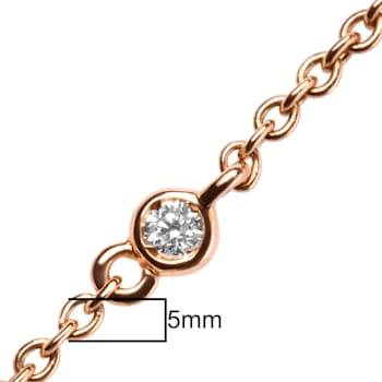18K Rose Gold 1/2 Cttw Diamond and Freshwater Pearl Double Strand
Station Necklace
