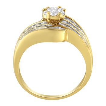 14K Yellow Gold Diamond Cocktail Bypass Ring (1 1/2ctw, H-I Color,
SI2-I1 Clarity)