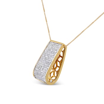 14K Yellow Gold Princess-Cut Diamond Pillar Pendant w\chain(1 5/8ctw,
H-I Color, SI1-SI2 Clarity)