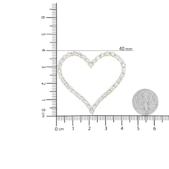 10k Yellow Gold Over Sterling Silver 3.0ctw Diamond Open Heart Pendant
w\chain 18"