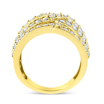 3.00ctw Diamond Multi-Row Bypass 10K Yellow Gold Ring
