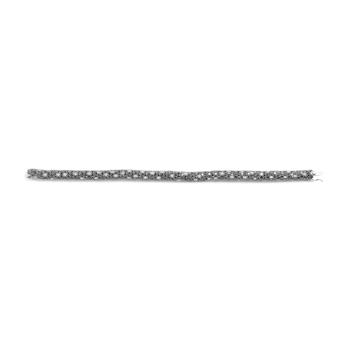 18K White Gold Black and White Diamonds Pave Link Bracelet