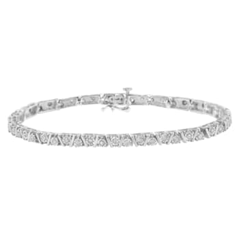 Sterling Silver 1 cttw Miracle-Set Diamond Tennis Bracelet (I-J, I3) - 7.25"