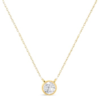 14K Yellow Gold Over Sterling Silver 1/3ctw Round Diamond 18"
Necklace (J-K Color, I1-I2 Clarity)