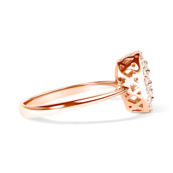 10K Rose Gold 3/8ctw Round-Cut Diamond Pear Promise Ring (I-J Color,
I2-I3 Clarity)