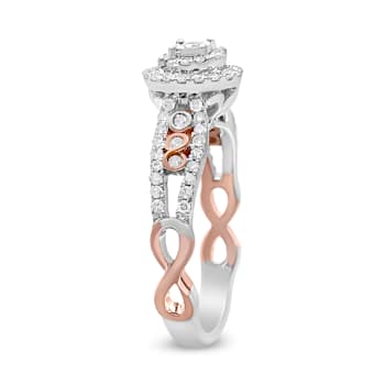 0.50ctw Round Diamond Split Shank Engagement 14K Rose Gold Over Sterling
Silver Ring