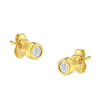 10K Yellow Gold 0.15ctw Round Brilliant-Cut Near Colorless Diamond
Bezel-Set Stud Earrings