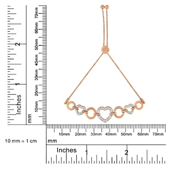 14K Rose Gold Plated Sterling Silver Diamond Accent Link Adjustable
6”-10” Bolo Bracelet (I-J, I3)