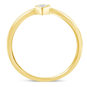 14K Yellow Gold Over Sterling Silver 1/20ctw Diamond Miracle Set Ring
(J-K Color, I1-I2 Clarity)