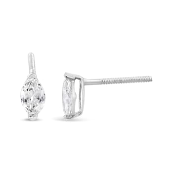0.50ctw Marquise Lab Grown Diamond Solitaire 14K White Gold Stud Earrings