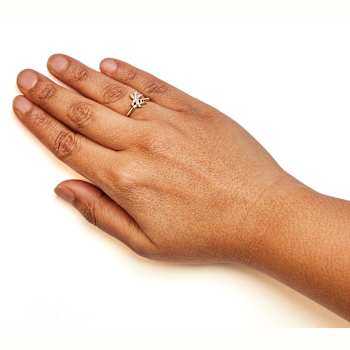 10K Yellow Gold 1/10ctw Diamond  Palm Tree Statement Ring (H-I Color,
I1-I2 Clarity)