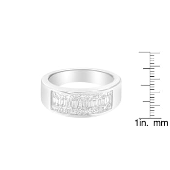 14K White Gold Princess and Baguette-cut Diamond Ring (1.0 Cttw, H-I
Color, VS2-SI1 Clarity)