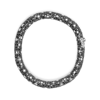 18K White Gold Black and White Diamonds Pave Link Bracelet
