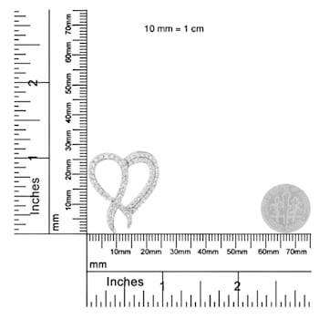 Sterling Silver 1ctw Diamond Heart and Ribbon 18" Pendant
w\chain(I-J Clarity, I2-I3 Color)