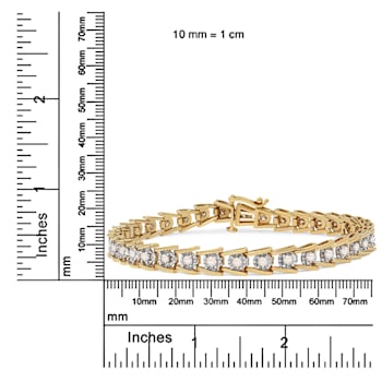 14K Yellow Gold Over Sterling Silver 2.0ctw Miracle Set Diamond Wave
Link Bracelet
