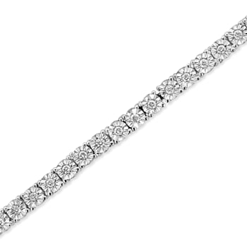 Sterling Silver .50ctw Lab Grown Diamond Illusion-Set Miracle Plate
Tennis Bracelet