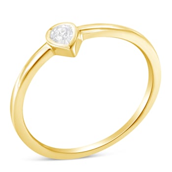 14K Yellow Gold Over Sterling Silver 1/20ctw Diamond Miracle Set Ring
(J-K Color, I1-I2 Clarity)