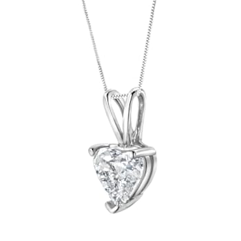 14K White Gold 1/4ctw Heart Shaped Lab Grown Diamond Pendant w\chain
18"(F-G Color, VS2-SI1 Clarity)
