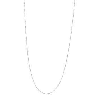 Sterling Silver 0.7mm Slim and Dainty Unisex 18" Inch Ball Bead
Chain Necklace
