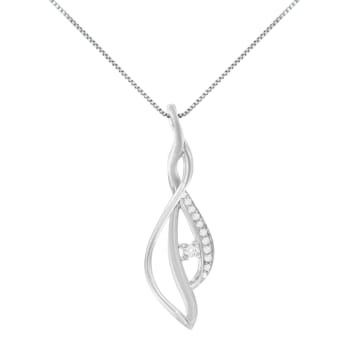10K White Gold Espira Diamond Accent Open Cascade Pendant w\chain
1/10ctw, J-K Color, I1-I2 Clarity